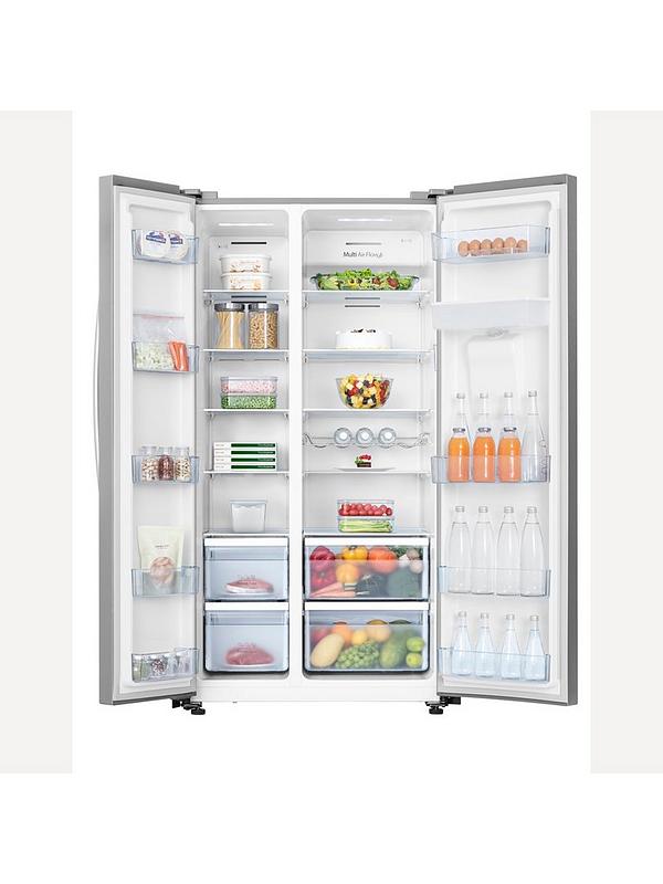 Hisense RS741N4WCE 90cm Wide, Side by Side, American-Style Fridge Freezer with non-plumbed Water Dispenser - Stainless Steel - Image 3